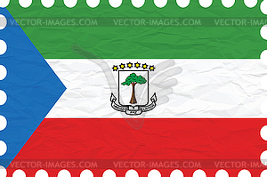 Wrinkled paper equatorial guinea stamp - vector clipart