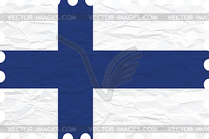 Wrinkled paper finland stamp - royalty-free vector clipart