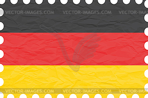 Wrinkled paper germany stamp - vector clipart