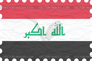 Wrinkled paper iraq stamp - vector clip art