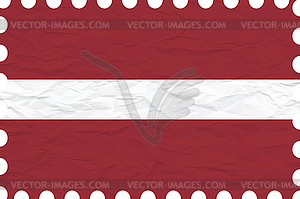 Wrinkled paper latvia stamp - vector clipart