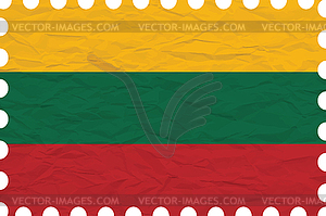 Wrinkled paper lithuania stamp - vector clipart