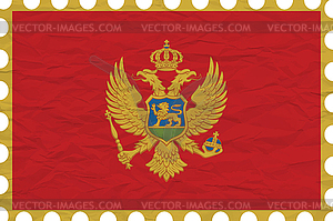 Wrinkled paper montenegro stamp - vector clip art