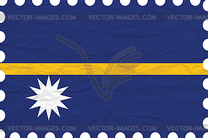 Wrinkled paper nauru stamp - royalty-free vector image