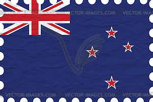 Wrinkled paper new zealand stamp - vector clipart