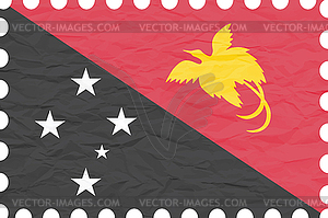 Wrinkled paper papua new guinea stamp - vector clipart