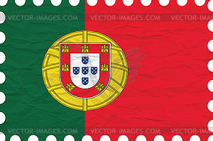 Wrinkled paper portugal stamp - vector clipart