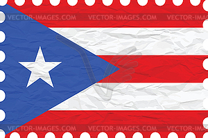 Wrinkled paper puerto rico stamp - vector clip art