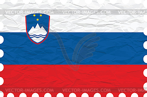 Wrinkled paper slovenia stamp - vector image