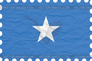 Wrinkled paper somalia stamp - vector clip art