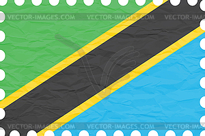 Морщинистой бумаги Танзания марка - клипарт в векторе