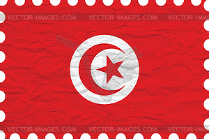 Wrinkled paper tunisia stamp - vector clipart