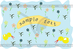 Birds and flowers - vector image