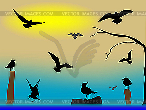 Birds paradise - vector clipart