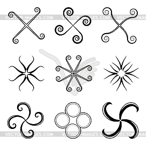 Black design elements against white - vector clipart / vector image