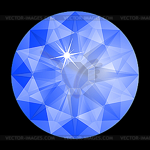 Blue diamond against black - vector clip art