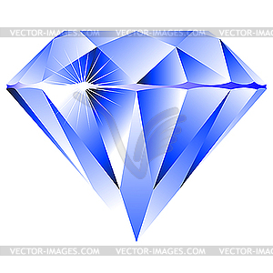 Blue diamond isolated on white - vector clipart