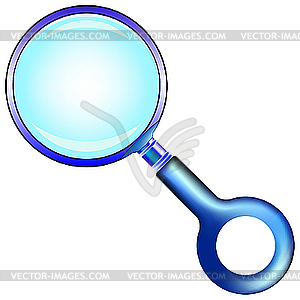 Blue magnifying glass - vector clip art