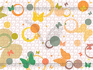 Butterflies and bubbles puzzle - vector clip art