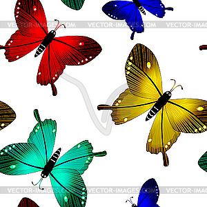 Butterflies seamless pattern - vector image