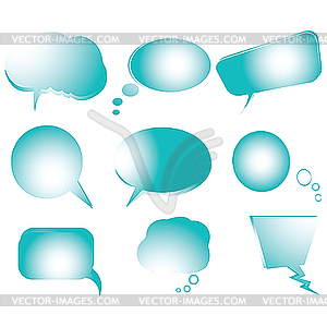 Collection of stylized blue text bubbles - vector image