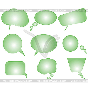 Collection of green stylized text bubbles - vector clipart