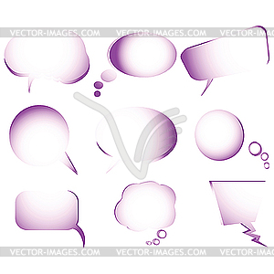 Пурпурные выноски-формы для текста - иллюстрация в векторном формате