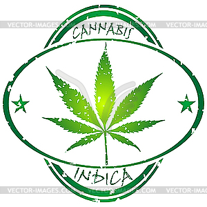 Cannabis stamp - vector clip art