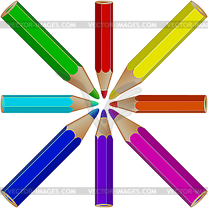 Pencils against white - royalty-free vector clipart