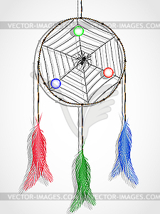 Spider and dream catcher - vector image