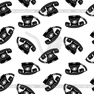 Telephone retro seamless pattern - vector clip art