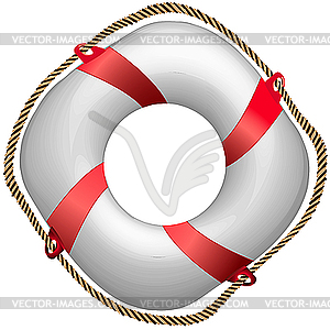 Twisted red life buoy - vector image