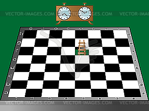 Chess, ladder and clock - vector image