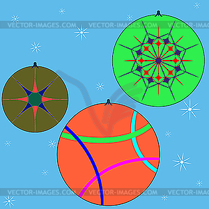 Christmas globes collection 3 - vector image