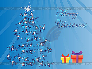 Christmas tree and presents - vector image