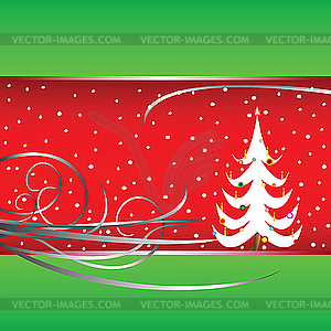 Christmas tree card 4 - vector clip art