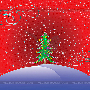 Новогодняя елка со звездами - клипарт в векторе / векторное изображение