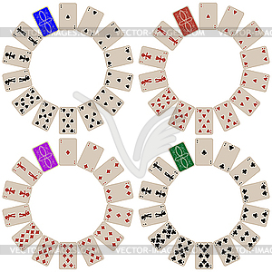 Игральные карты сложенные в круг - изображение векторного клипарта