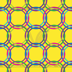 Circles seamless pattern in retro colors - vector clipart