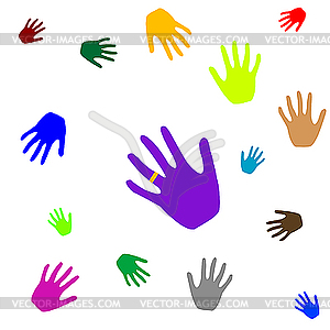 Colored hands - vector clip art