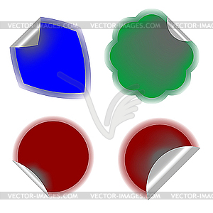 Colored stickers with shadows - vector clipart