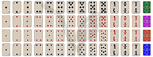 Complete set of kids playing cards - vector image