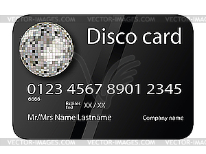 Credit card disco black - vector clipart