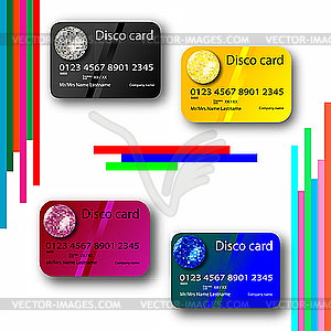 Credit card disco collection - vector clipart