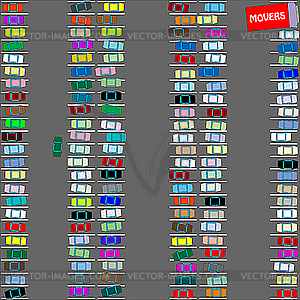 Crowded parking - vector clip art