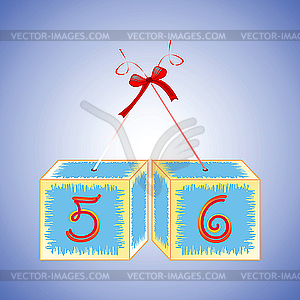 Cubes alphabet 56 - vector clipart