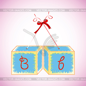 Alphabet cubes B - vector clipart / vector image