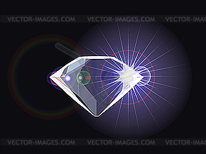 Diamond with light reflection - vector image