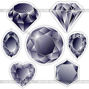 Коллекция синих бриллиантов - клипарт