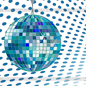 Disco ball blue - color vector clipart